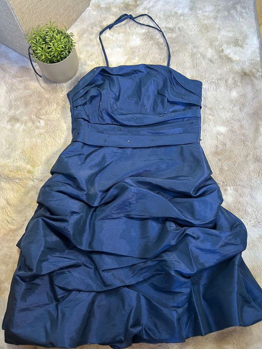 Rochie de ocazie/ cocktail Weise, mărimea M- albastru satinat