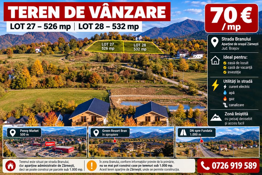 Teren de vanzare bran