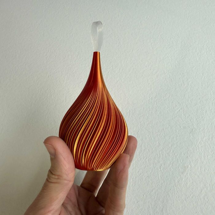 Frosted Twist Drop | Set 6 ornamente, într-o singură culoare-print 3D