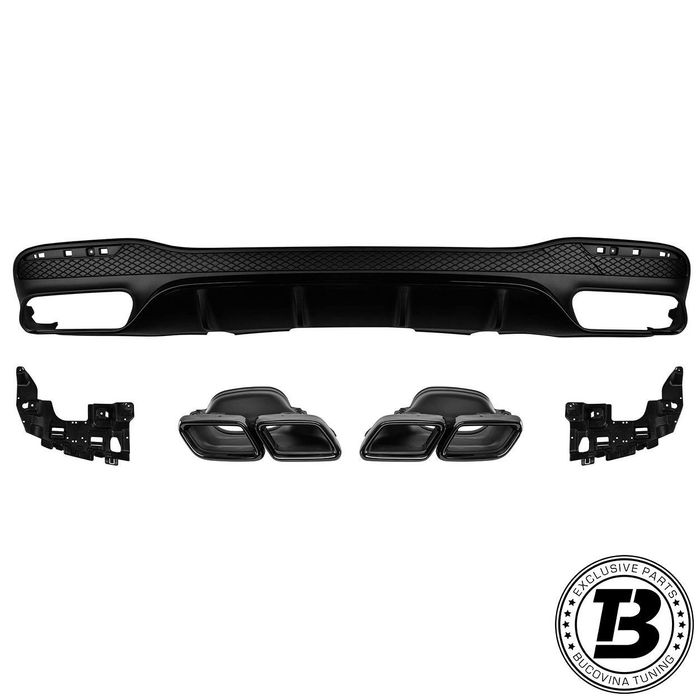 Difuzor Bara Spate cu Ornamente compatibil cu Mercedes GLE W166 AMG Design