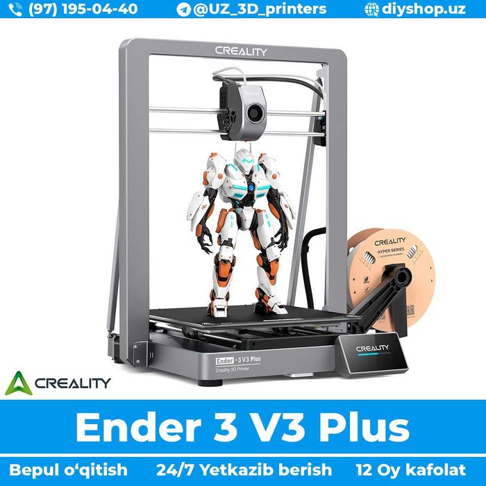 3D Printer Ender3 V3 Plus 30*30*33 sm (1 yil Кafolat, Bepul o‘qitish)