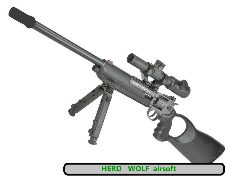 Pusca - revolver HERD WOLF cartuse airsoft luneta neinclusa CO2