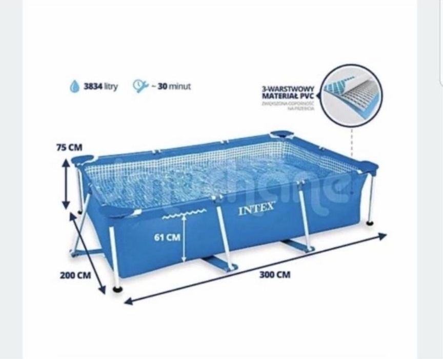 Каркасный бассейн Intex 300x200x75 см