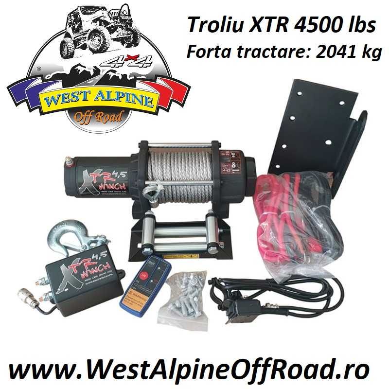 Troliu XTR 4500 lbs cu cablu otel ATV, QUAD - Forta tractare 2041 kg Oradea  •