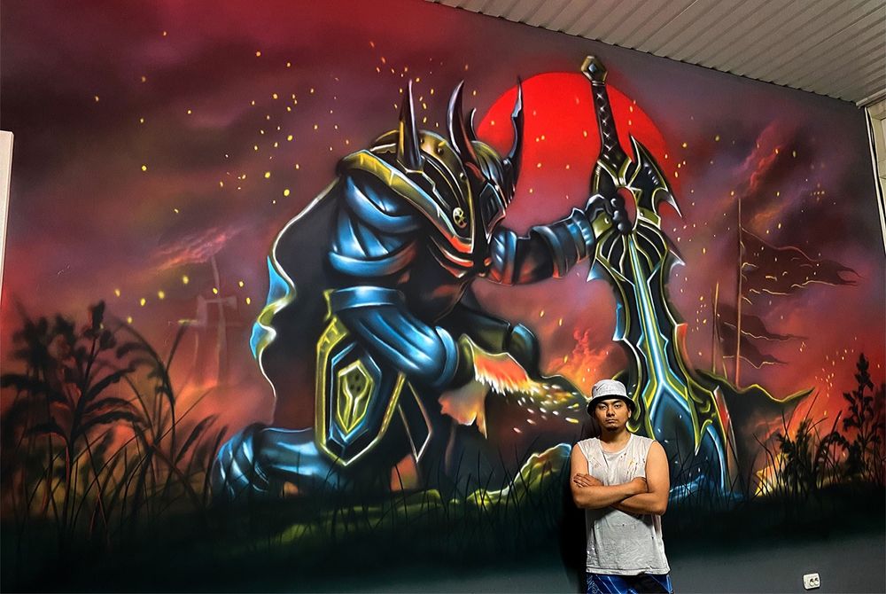 художник, роспись стен,  граффити