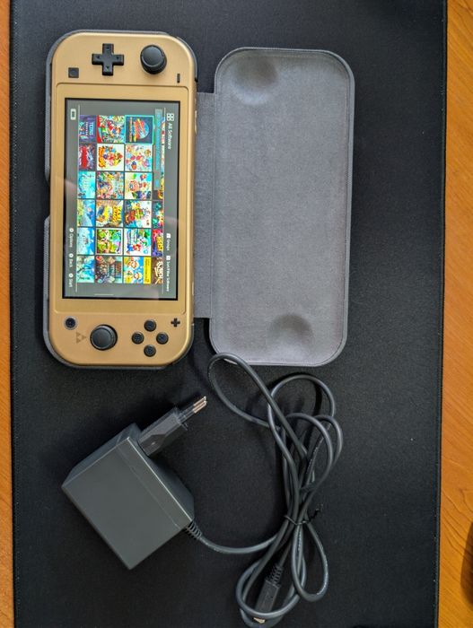 Nintendo Switch Lite Zelda Edition 10/10 MODAT + microSD 512GB + Husa