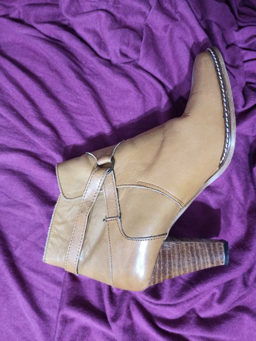 Ghete dama piele, toamnă iarnă, crem/cafeniu/maro