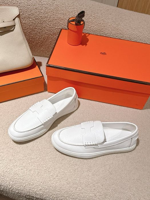 Mocasini Hermes White Originali  ! Premium Luxury -Piele naturala 100% -Colectia noua !