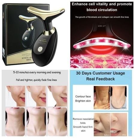 Массажер светодиодный вибрирующий для лица.