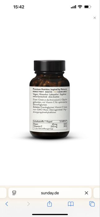 Sunday Natural Eisen+C gemoglabin uchun