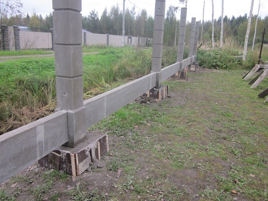 Фундамент под еврозабор