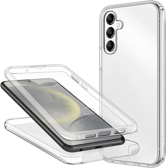 Прозрачен 360° Градуса Кейс за Samsung Galaxy S25 Ultra S24 S23 S22 FE