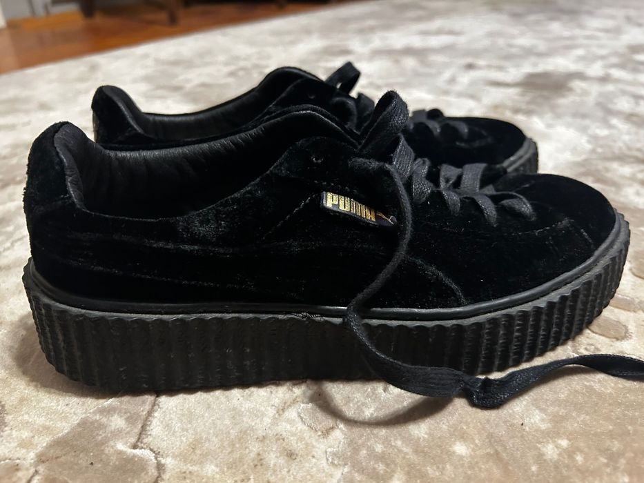 Adidași PUMA x Fenty by Rihanna Creepers Catifea Neagră, Mărimea 40