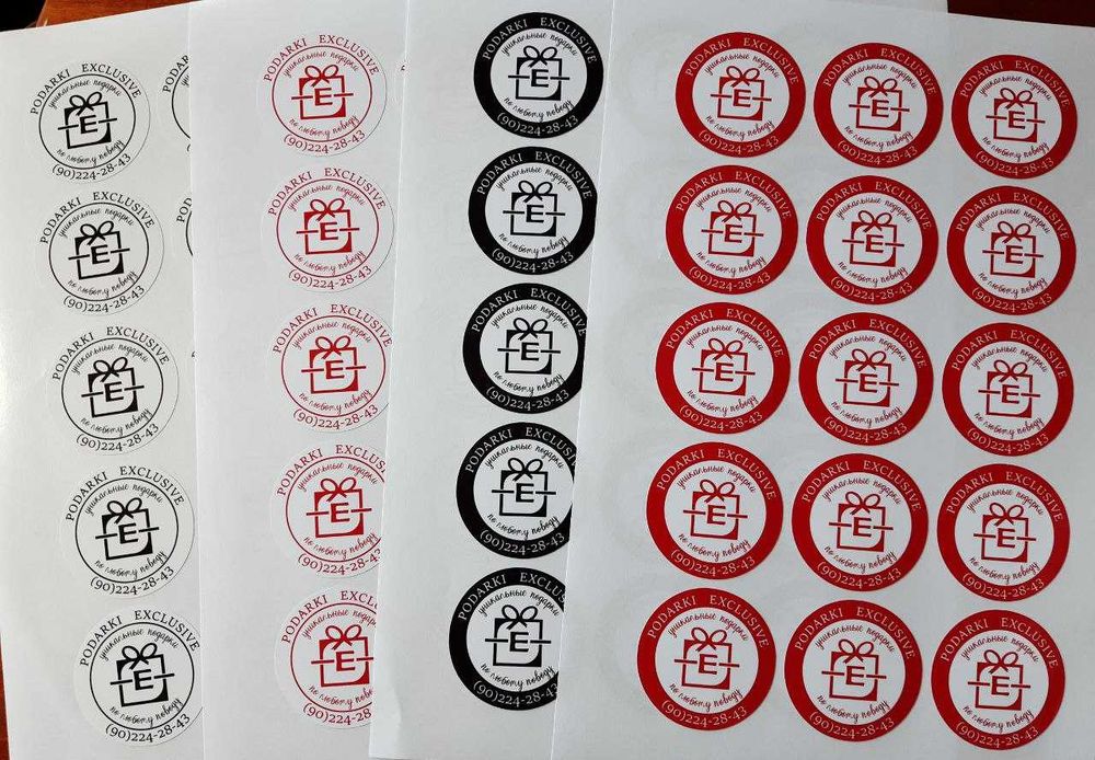 Стикеры, наклейки, значки, открытки, ленты с печатью (сатин, нейлон)