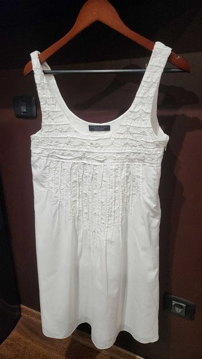 Бяла рокля памук и дантела Twinset размер М