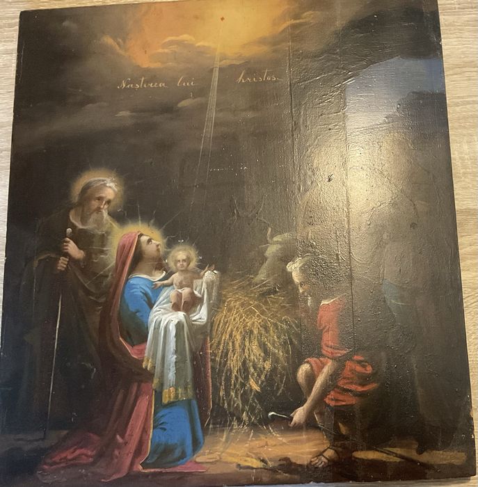Nasterea Domnului pictura pe lemn