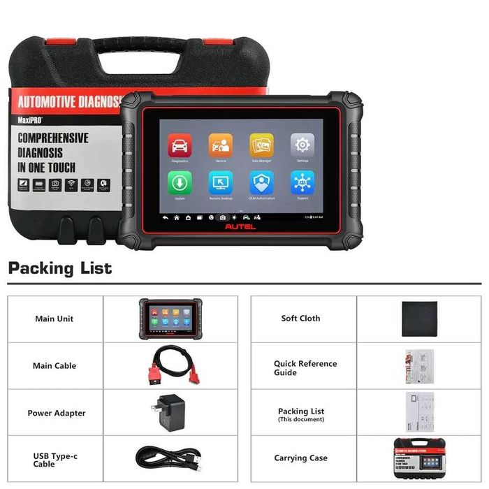 Tester auto profesional AUTEL MK900 Android, display 8 inch, 4GB RAM + 64GB stocare, Codare ECU, Diagnoza Multimarca, 40+ Functii Speciale, Romana