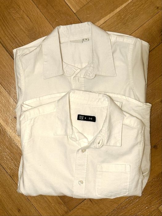 2 camasi albe marime 5-6 ani