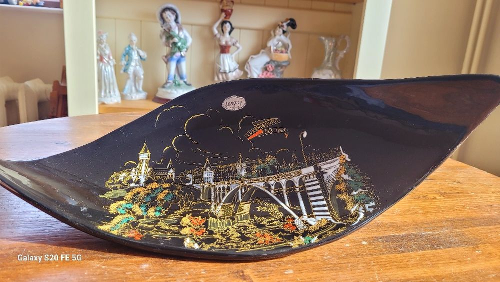 Голяма декоративна кристална купа,фруктйера Мурано Италия