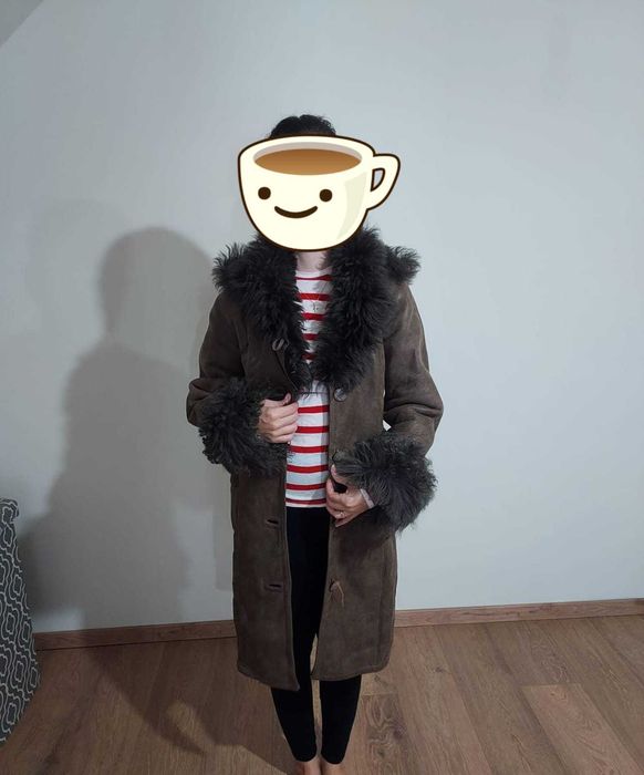Cojoc cu gluga blana oaie autentic nou