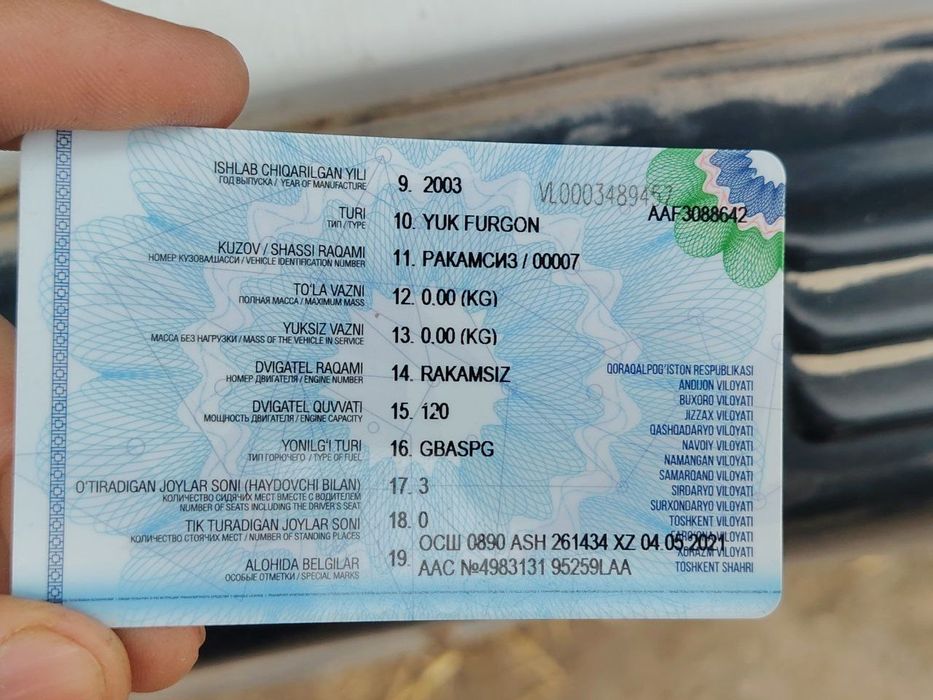 UZ OTOYOL 65.9    2003 йил И.Ч .Мотор Исузи Сенжи