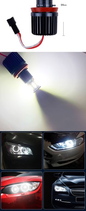 H8 160W ЛЕД  LED Angel Eyes Ангелски Очи BMW E39 E60 X5 E61 E65 E70 X6