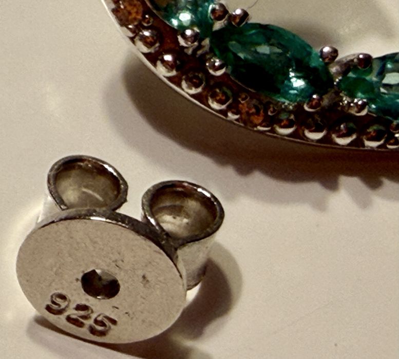 Сребърни обеци 925 с ИЗУМРУДИ