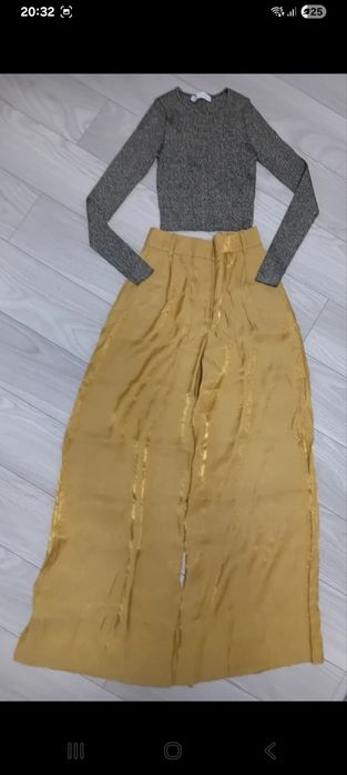 Bluza Zara scurta/top tricot cu maneca lunga