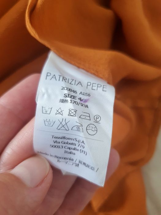Cămașă Patrizia Pepe 100% mătase naturală M XS S premium designer Italia bluza dama, volanenoua