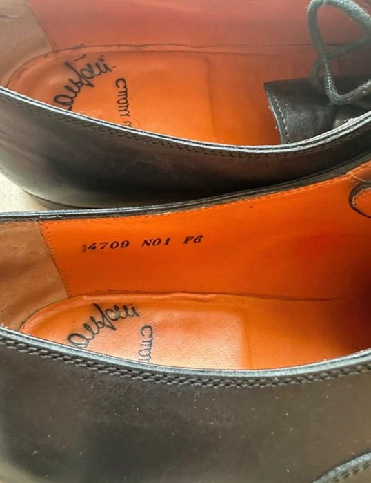 Pantofi Santoni, nr 40, piele neagra