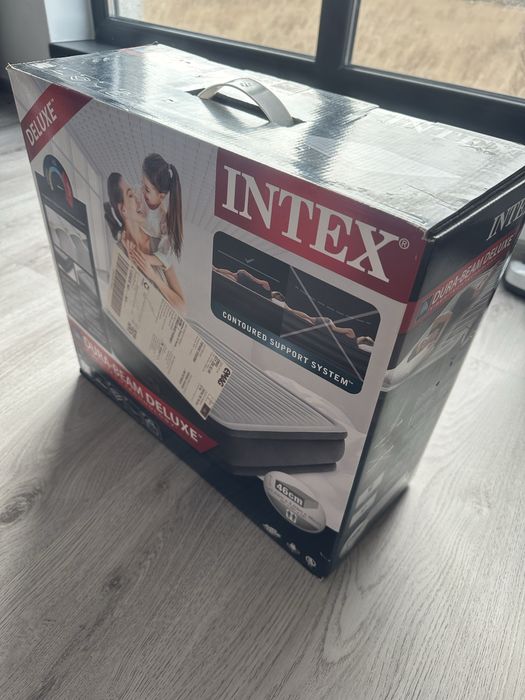 Saltea gonflabila, Intex Dura-Beam Deluxe, Gri, 203 x 152x 46 cm