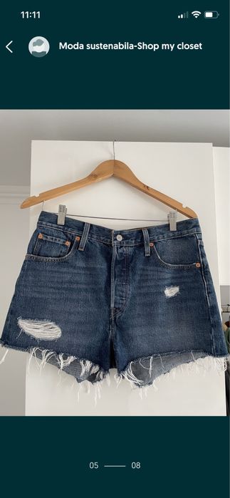 Blugi scurti LEVIS bumbac masura 29 albastru deschis/albastru inchis