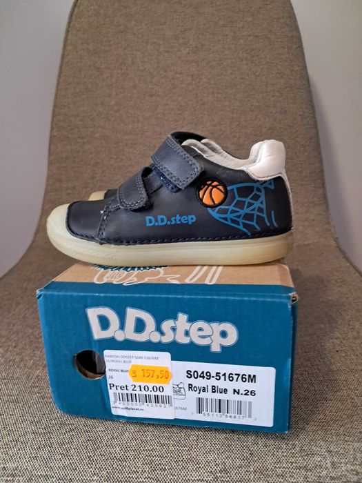 Vand pantofi de piele bleumarin, Royale Blue, D.D. Step, nr. 26