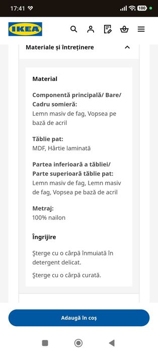 Vând pătuț și masa de înfășat