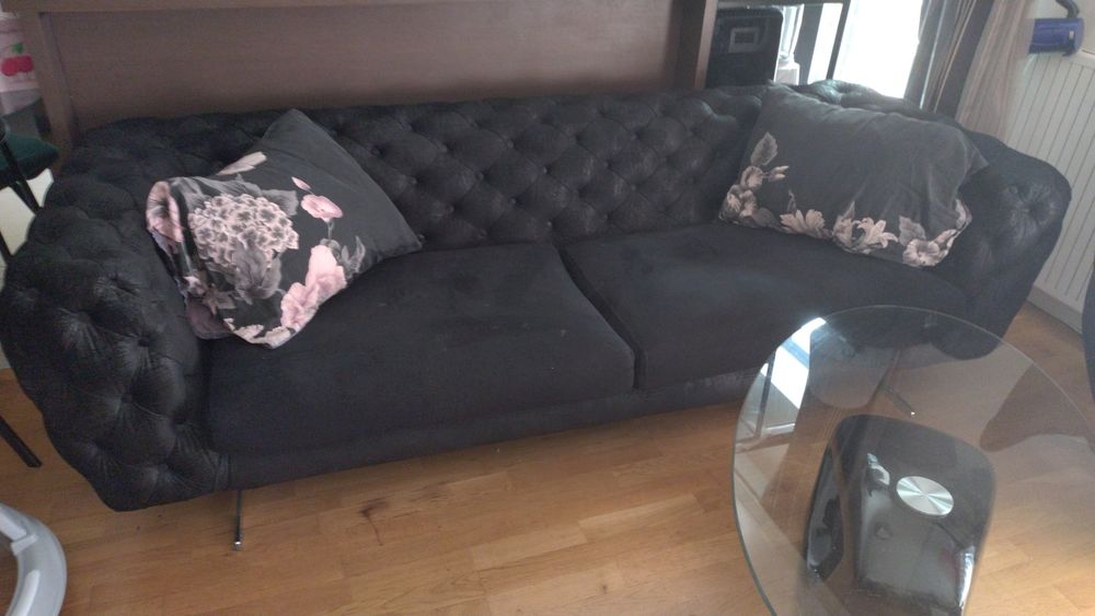 Ansamblu lux catifea inox sticla canapea fotoliu masa cafea perne ikea