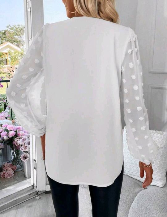 Bluza alba dama -  voal alb