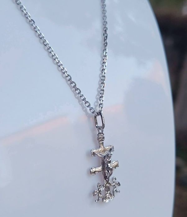 Vechi colier/lant si pandantiv din argint 925, pandantiv cruce, copii