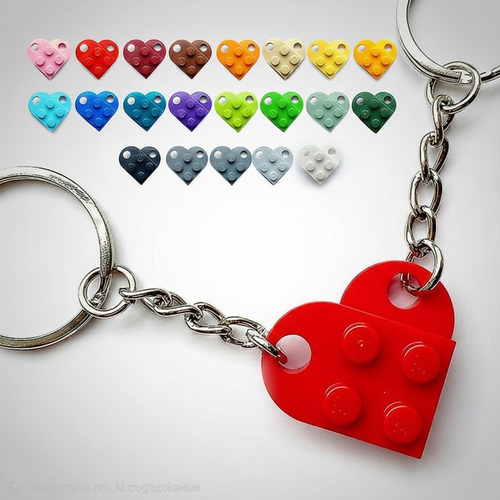 ЛЕГО  Ключодържател Сърце – ИЗБЕРИ ЦВЯТ (За Двойки/BFF)