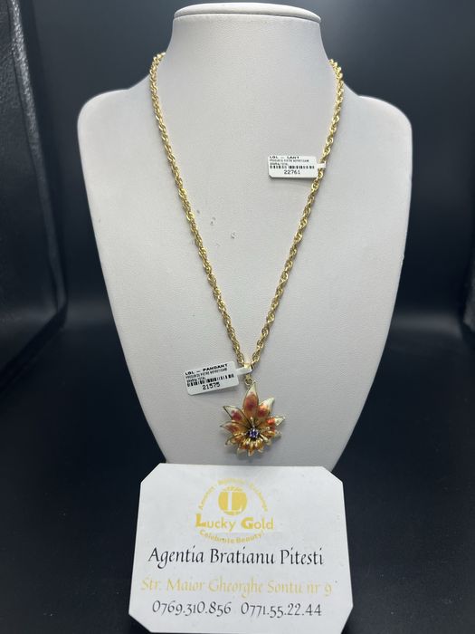 Lant , pandant aur 14k 4,03 ,7,95 gr lungime 44 cm cod 22761,21575
