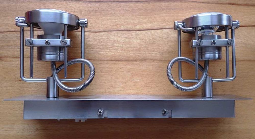 Двоен иноксов аплик (за стена или таван) с индустриален дизайн