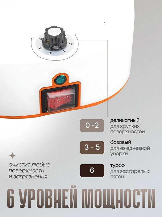 Мощный пароочиститель + 9 насадок