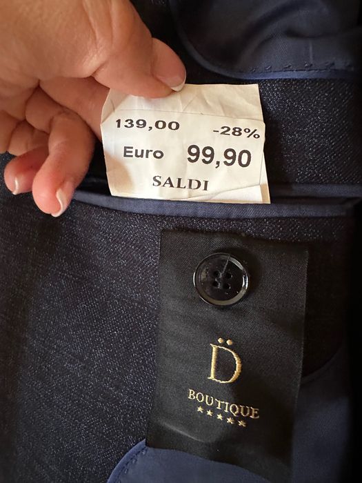 Нов мъжки син костюм с етикет DOPPELGÄNGER