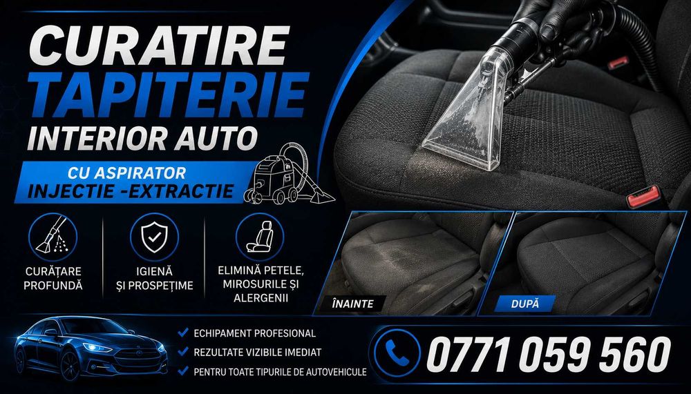 Curățare profesională TAPIȚERII AUTO