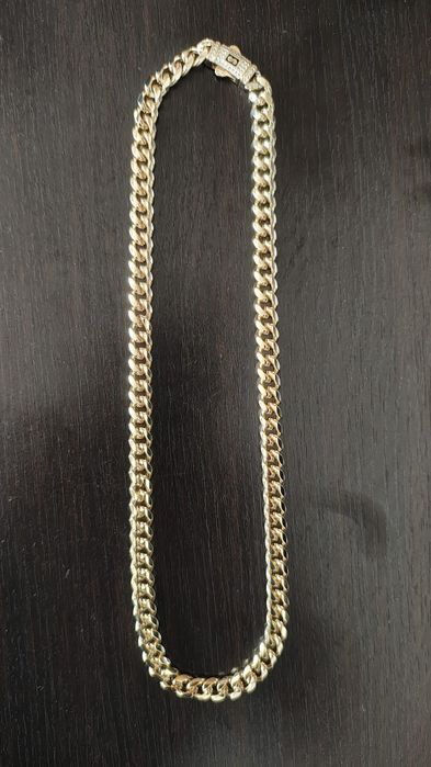 Lant Cuban masiv – argint 925 placat aur 14K, 63.5g, 50cm – finisaj premium