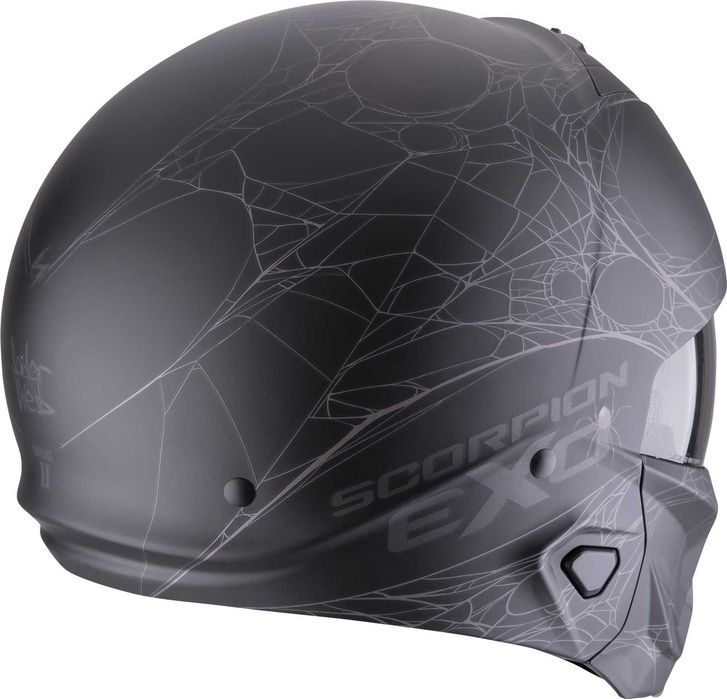 Мото каска Scorpion EXO-COMBAT II SPIDERWEB Matt Black-Silver