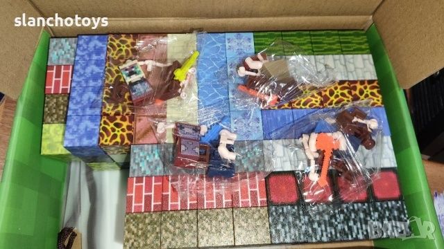 Комплект магнитни кубчета Minecraft, магнитни тухлички, минерален парк