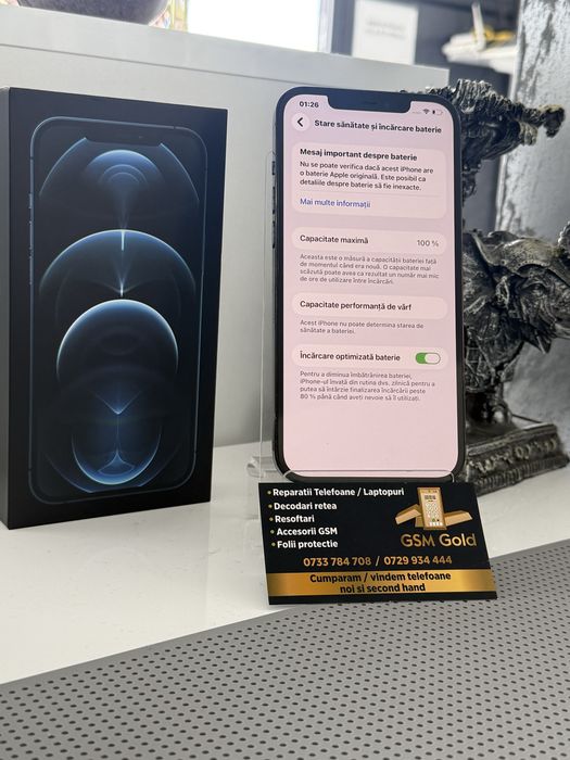 Vand iphone 12 pro max de 256 gb baterie 100%