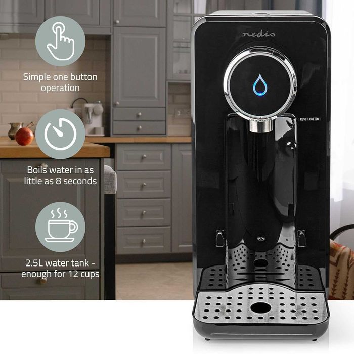 Диспенсър за подгряване на вода Nedis, 2.5 л, Цифров дисплей, 2600W