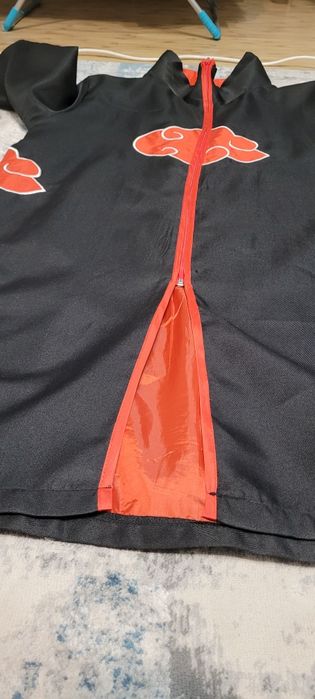 Costum Akatsuki Naruto + Accesorii (kunai, shuriken, bandană, inel)