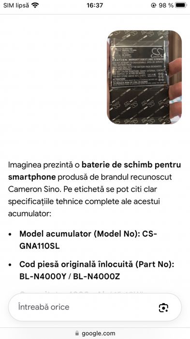 Baterie telefon